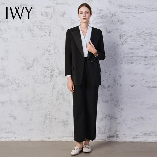 IWY/高端干练黑色职业西装套装女气质商务正装白领经理西服外套C13518+P33518 商品图0