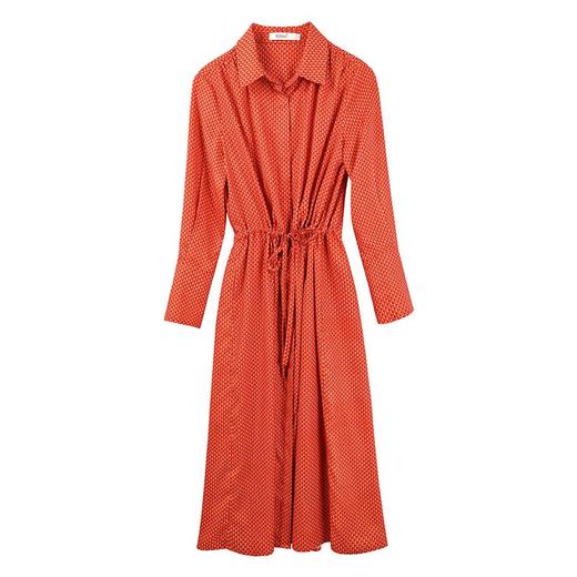 【现货款】法式波点印花连衣裙2023新款夏度假中长款收腰气质衬衫裙子女 商品图4