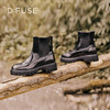 Dfuse迪芙斯冬季新款圆头厚底经典百搭切尔西短靴DF34116207 商品缩略图10