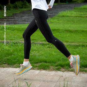 奥尼捷新款女士运动紧身裤跑步骑行长裤吸湿耐磨黑色运动紧身瑜伽长裤FW5150