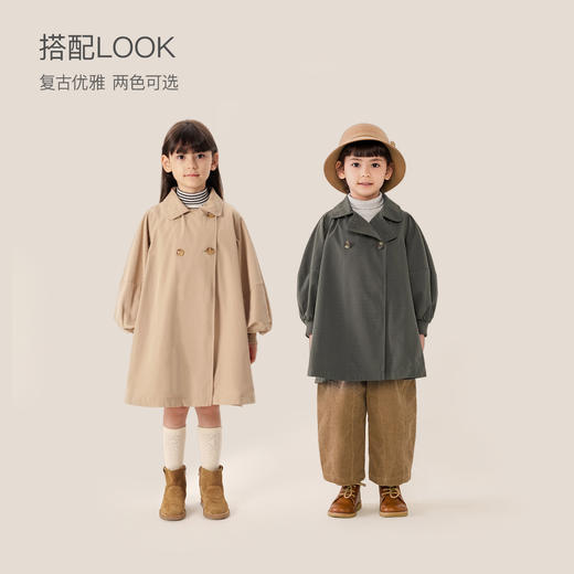【马克珍妮 芦芙】春装 女童大廓型A版风衣 儿童外套221720 商品图2