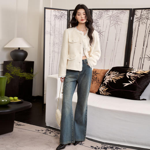 西遇气质小香风流苏外套女秋季新款圆领正肩通勤开衫外套V2238634 商品图1