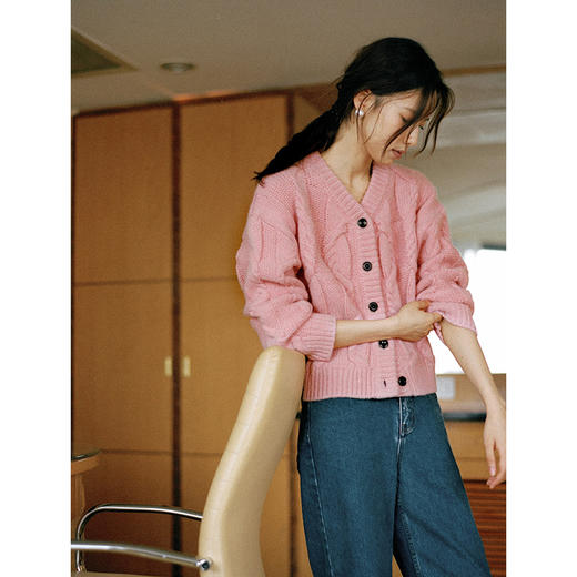 Even Vintage | 樱花夹粉 原创设计法式复古针织开衫外套女秋冬 商品图1