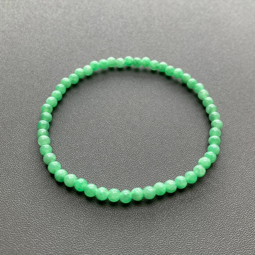 糯冰种阳绿翡翠珠串手钏 商品图2