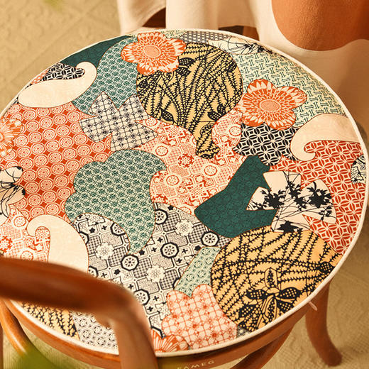 千山暮雪椅垫家用四季通用中式实木加厚餐椅防滑坐垫 商品图2