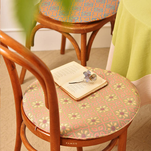 菱形雏菊椅垫家用四季通用中式实木加厚餐椅防滑坐垫 商品图1