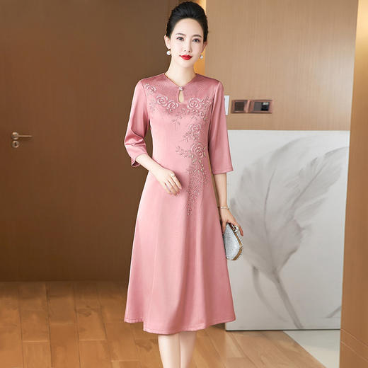 喜婆婆丈母娘嫁女儿妈妈装，婚宴礼服大摆遮肚显瘦连衣裙LC-2386 商品图1