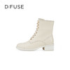 Dfuse迪芙斯冬季新款牛皮圆头经典绑带马丁靴短靴DF34116209 商品缩略图1