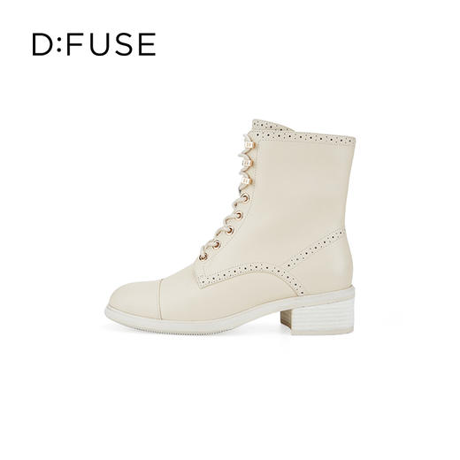 Dfuse迪芙斯冬季新款牛皮圆头经典绑带马丁靴短靴DF34116209 商品图1