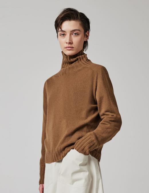 Margaret Howell 云杉绿/金褐色高领羊绒衫 商品图9