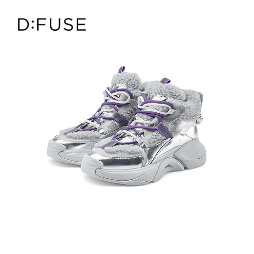 DFuse迪芙斯2022冬季新款牛皮厚底增高老爹鞋运动鞋女DF24118540 商品图5