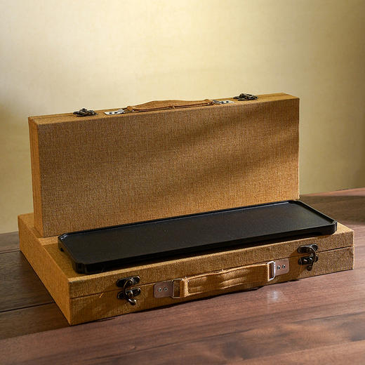 陆羽苏窗茶盘 乌金石茶盘轻奢现代家用干泡台乌金石茶具托盘茶台石板 商品图14