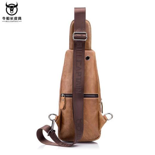 牛船长新款男士胸包真皮牛皮单肩斜挎休闲运动时尚潮流胸前ipad包 商品图2
