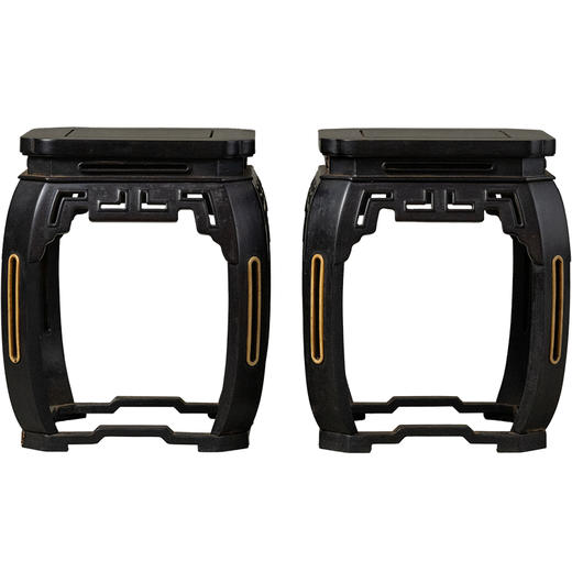 二十世纪 红木透雕八角花几摆件（一对） 商品图5