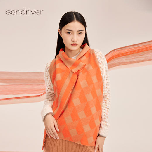 羊绒提花面料流苏马甲SJF95W346W 商品图0