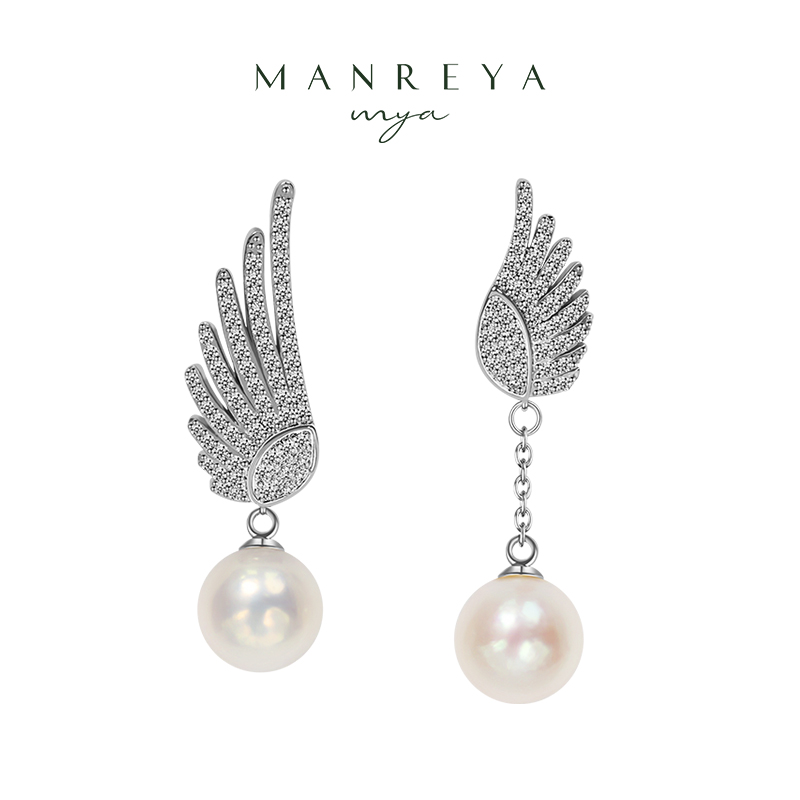 Manreya玛芮雅‘‘灵动羽翼’’爱迪生珍珠耳环