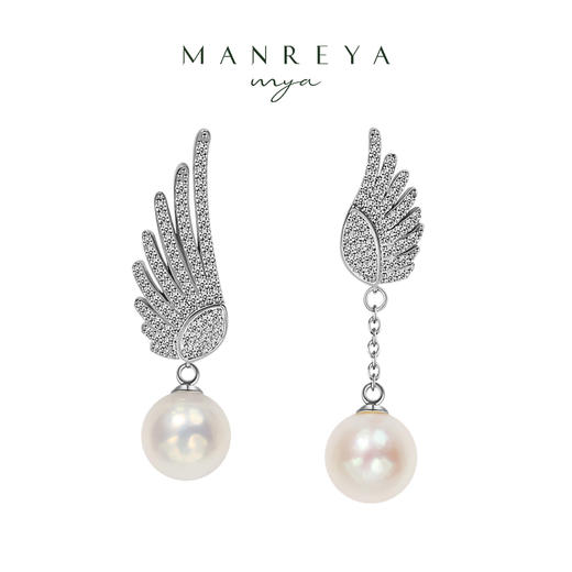 Manreya玛芮雅‘‘灵动羽翼’’爱迪生珍珠耳环 商品图0
