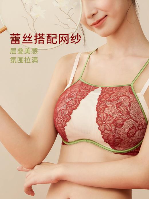 奶糖派大杯胸罩红妆超薄性感结婚红色内衣套装显瘦抹胸款文胸女 商品图2