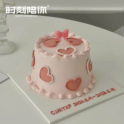 韩系ins风粉蝴蝶结女神生日蛋糕 商品图1