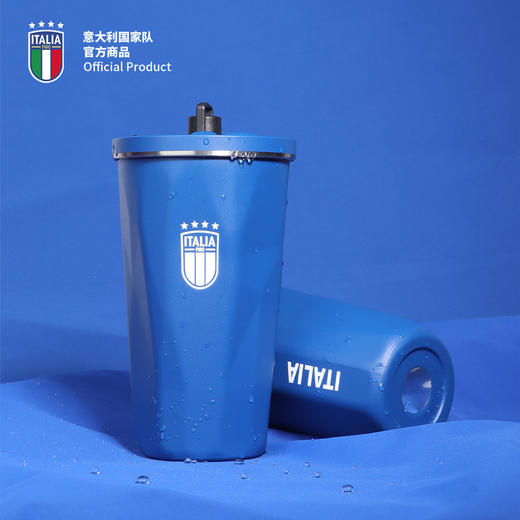 意大利国家队官方商品丨蓝色大容量便携吸管杯保温保冷水杯水壶 商品图1