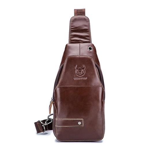 牛船长皮具男真皮单肩斜挎头层牛皮休闲运动时尚韩版潮流胸前男包 商品图4