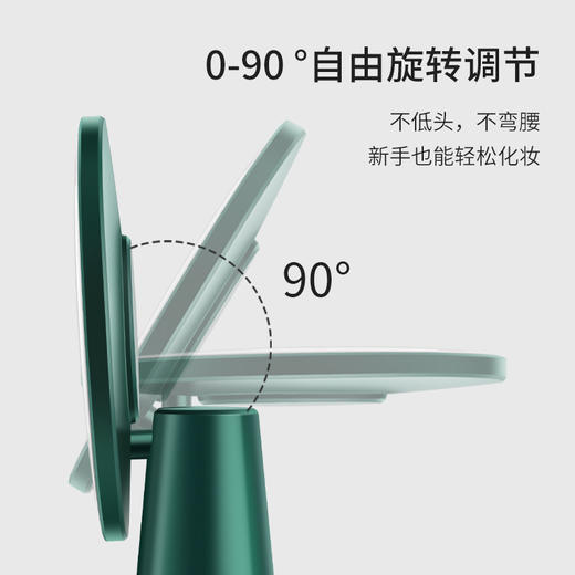 【一键控制，三档/无极调光！】轻奢化妆镜台式led灯家用小型学生宿舍桌面发光带灯美妆梳妆镜子是一款实用且时尚的产品 商品图2