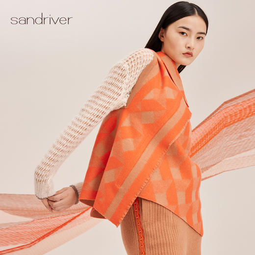 羊绒提花面料流苏马甲SJF95W346W 商品图1