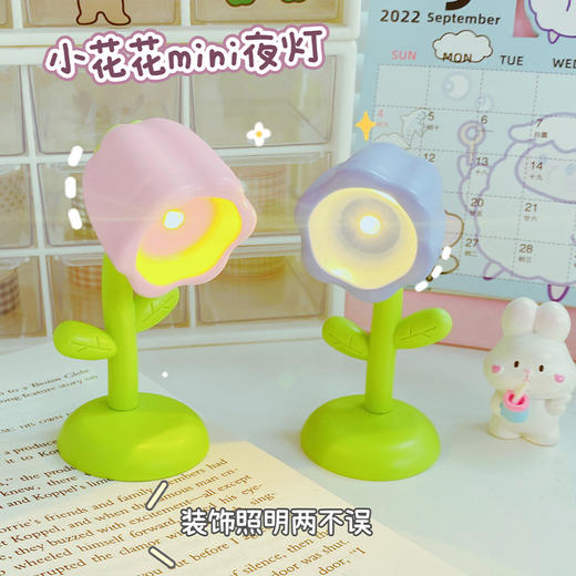 【迷你小花花夜灯】卧室摆件迷你爆品夜灯 多角度氛围暖色夜灯  纽扣电池 商品图2