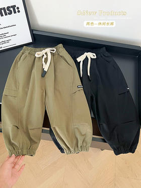 【高品质棉布材料制作，舒适透气！】风之谷2023秋季新款童裤男童帅气工装裤儿童日系百搭棉布休闲裤潮工装裤的设计增加了实用性，可满足孩子们日常穿着的需求