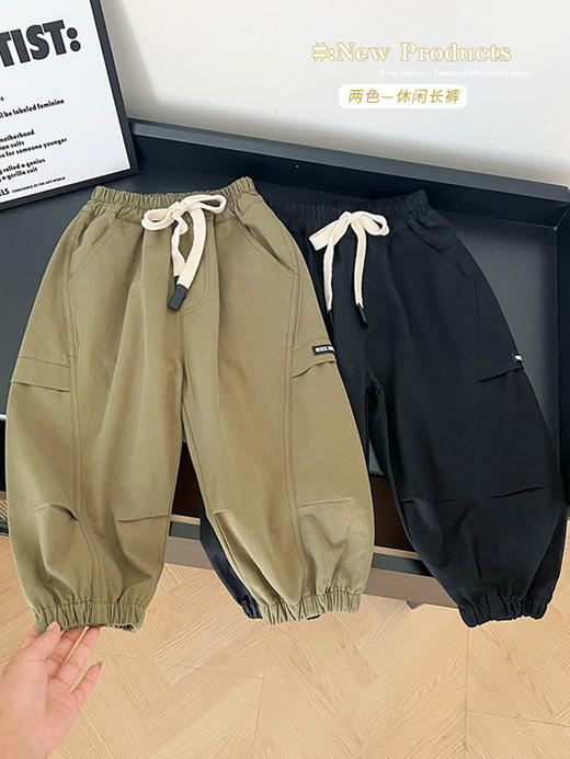 【高品质棉布材料制作，舒适透气！】风之谷2023秋季新款童裤男童帅气工装裤儿童日系百搭棉布休闲裤潮工装裤的设计增加了实用性，可满足孩子们日常穿着的需求 商品图0