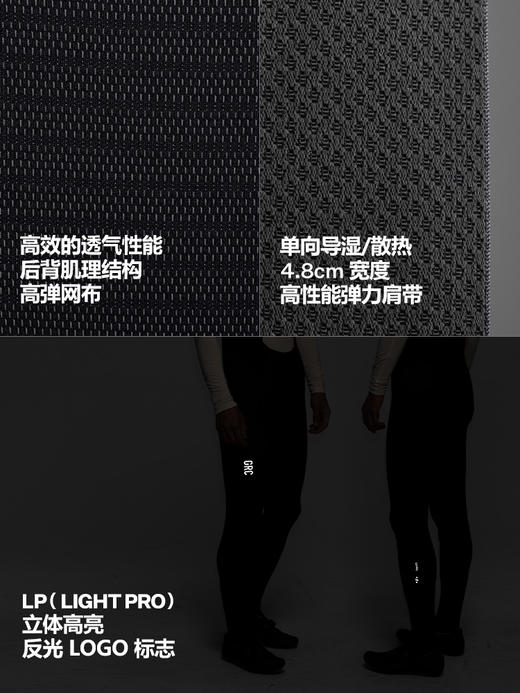 GRC桀骜无尽秋冬新款TECH三层防风抓绒保暖背带自行车骑行长裤男 商品图2