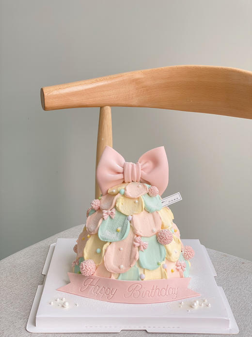 「女士」纪念 奶夫夫 蝴蝶结 圣诞树蛋糕 商品图2