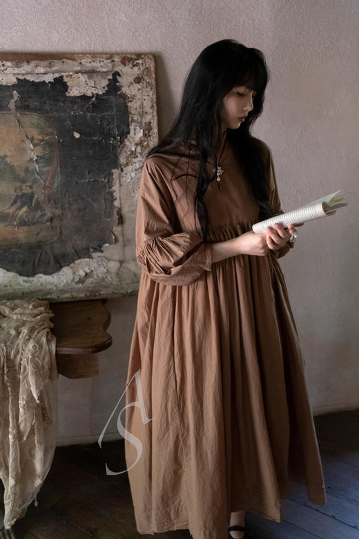 Casey Casey  肉桂偏光CAMELIA垂褶连衣裙 商品图0