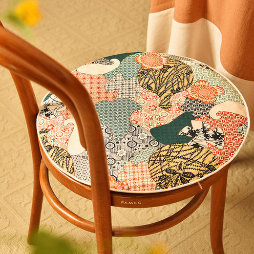千山暮雪椅垫家用四季通用中式实木加厚餐椅防滑坐垫 商品图1