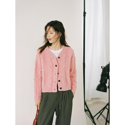 Even Vintage | 樱花夹粉 原创设计法式复古针织开衫外套女秋冬 商品图3