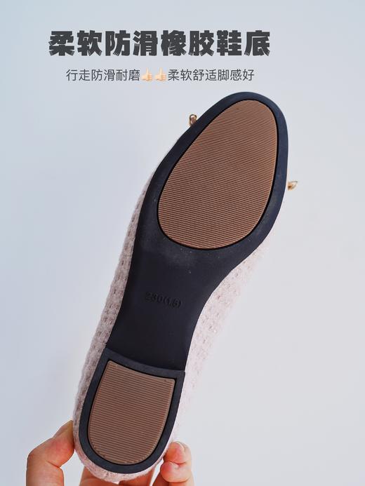 时髦精念念不忘的「芭蕾平底鞋」小香风粗花呢单鞋，鞋面粗花呢+胎牛漆皮拼接，垫脚加厚羊皮套包工艺，Q弹柔软踩s感，兼具优雅与休闲舒适，防滑好走！（少量现货） 商品图11