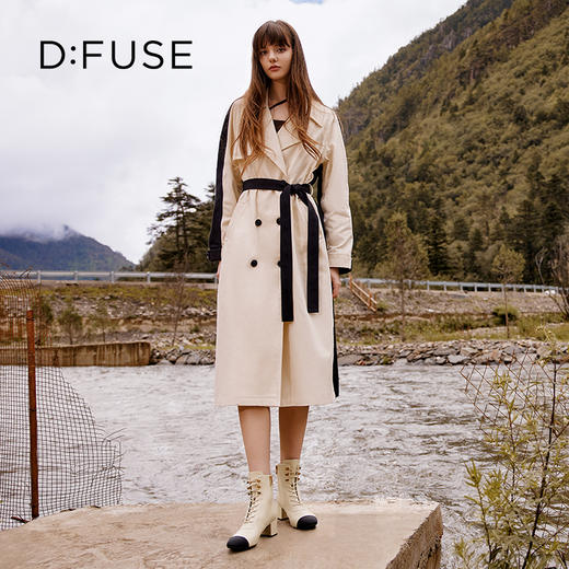 Dfuse迪芙斯冬季新款牛皮方头粗跟绑带马丁靴短靴DF34116201 商品图7