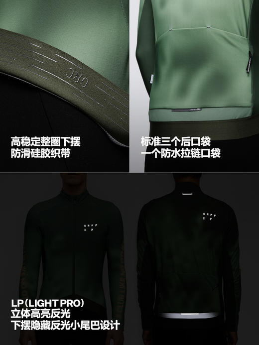 GRC桀骜无尽秋冬新款CMYK印花抓绒保暖长袖公路自行车骑行服夹克 商品图2