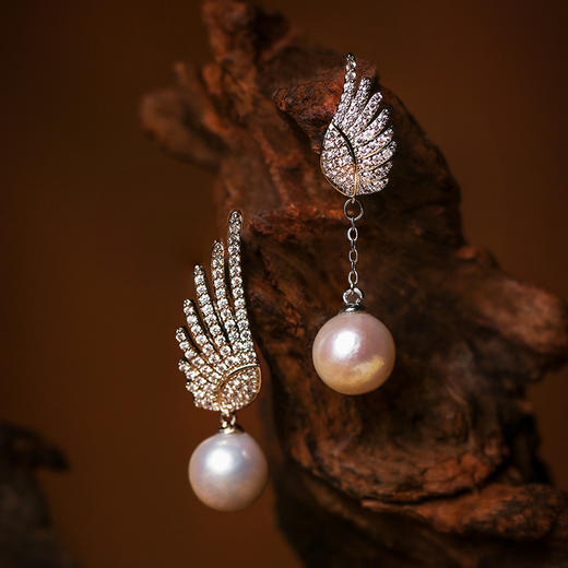 Manreya玛芮雅‘‘灵动羽翼’’爱迪生珍珠耳环 商品图10