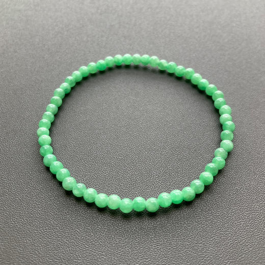 糯冰种阳绿翡翠珠串手钏 商品图3