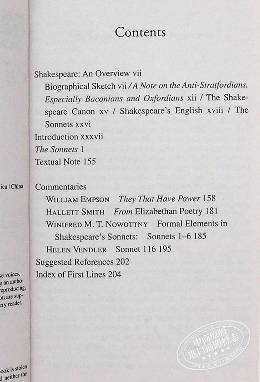 莎士比亚十四行诗 英文原版文学 英文版 英文原版书 Signet Classics: The Sonnets William Shakespeare Signet Classics 商品图4