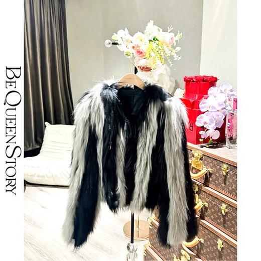 BeQueenStory【银河序曲】轻奢重工名媛风狐狸毛皮草外套女2023秋冬 商品图0