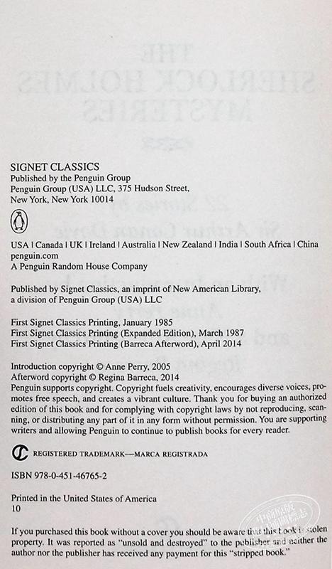 【中商原版】福尔摩斯探案之谜 英文原版 经典文学 The Sherlock Holmes Mysteries Sir Arthur Co Doyle Signet Book 商品图3