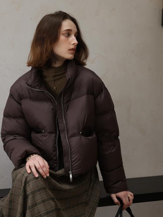 HeyDress小立领羽绒服女冬季宽松加厚保暖白鸭绒小个子短款面包服 商品图3