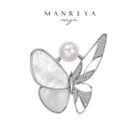 Manreya玛芮雅“秋日蝶语”淡水珍珠胸针轻奢大气高级感法