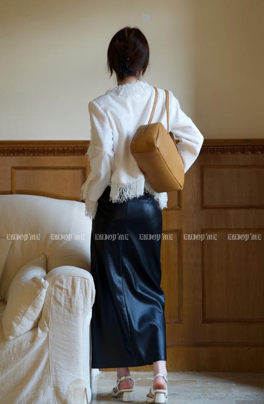 【门店同款】秋季浪漫主义-抽褶长皮裙 154435007 商品图2