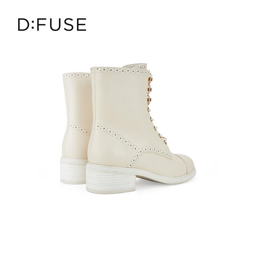 Dfuse迪芙斯冬季新款牛皮圆头经典绑带马丁靴短靴DF34116209 商品图3