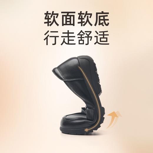 信诺2023春秋鞋女真皮中老年妈妈鞋圆头套脚老人鞋软底平底单鞋23Q2309-3 商品图4