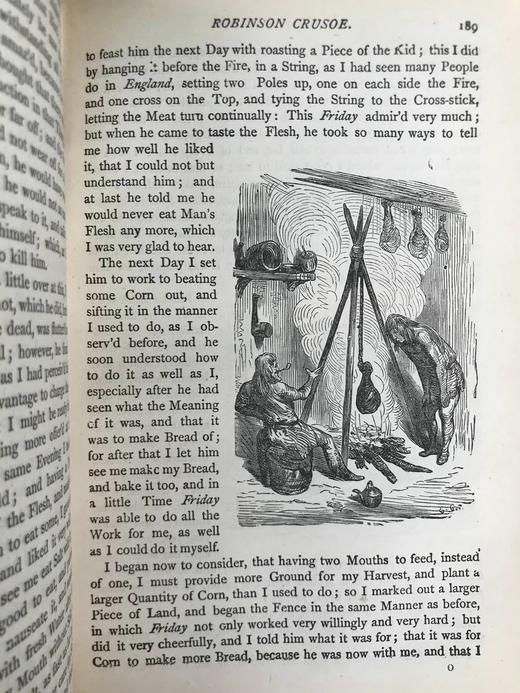 1899年 鲁宾逊漂流记 约20幅插图 漆布精装32开 商品图9