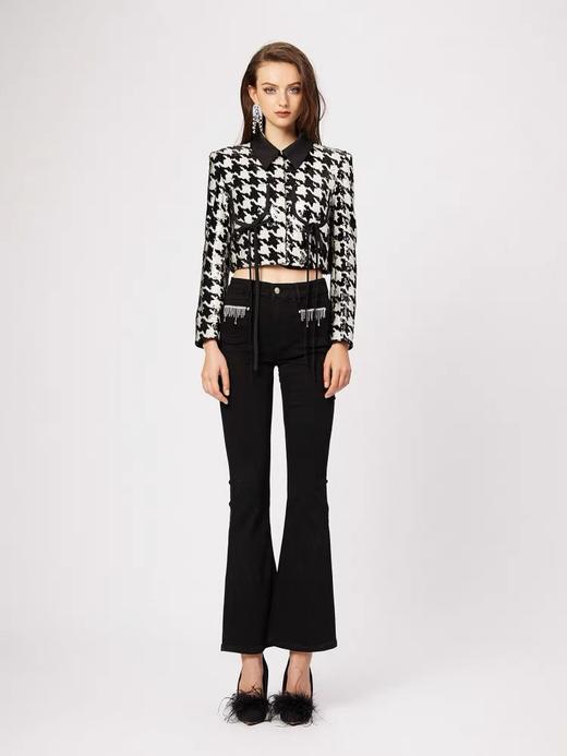 千鸟格亮片双面叠色短外套 商品图0